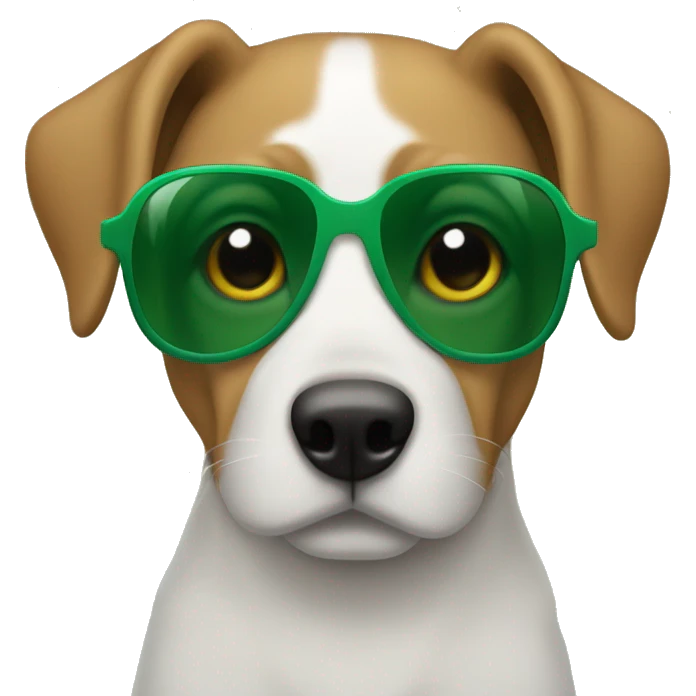 Perro con gafas verdes emoji
