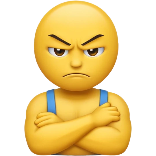 Angry emojis with arms crossing emoji