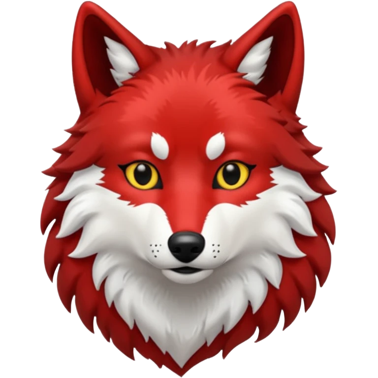 Red and black wolf with white accents emoji