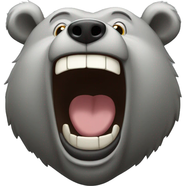 realistic-grey-bear-laughing emoji