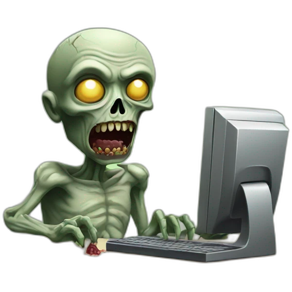 zombie with computer emoji
