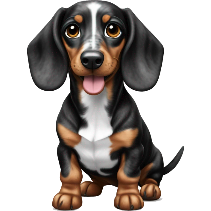 Black merle mini dachshund emoji