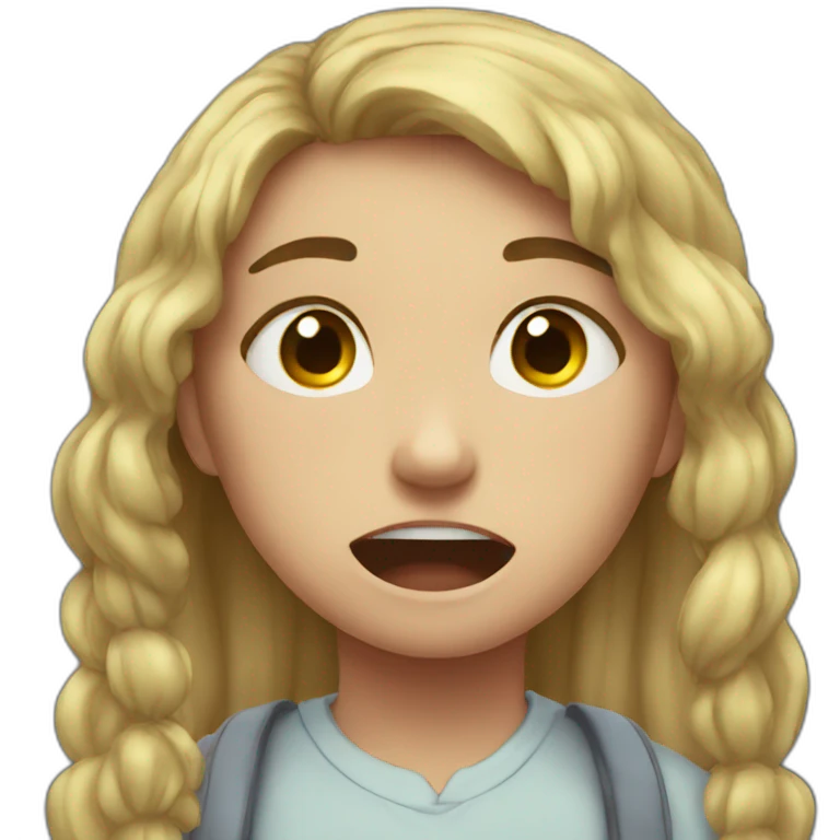 Girl crying Bcz of school pressure  emoji
