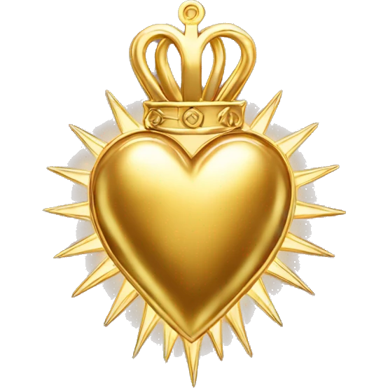 gold sacred heart with halo emoji