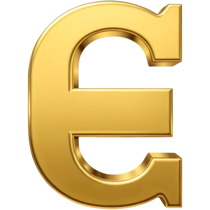 Symbole de currency en or en forme de lettre F précise, seul, 3D, brillant, style emoji simple et lisible sur fond uni. pas une autre lettre

Fcoins emoji