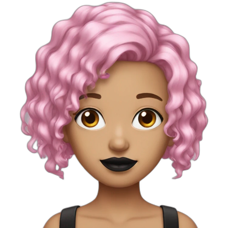 very-ugly-girl-pink-hair-and-black-lipqtick emoji