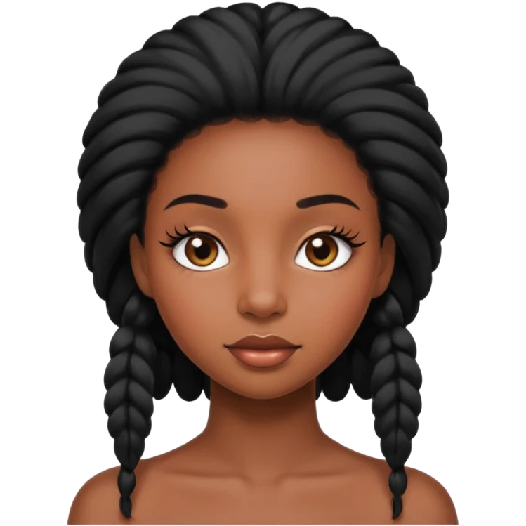 black girl with lashes emoji