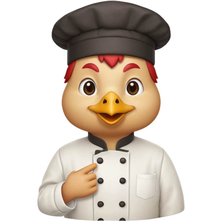 Ahora como una gallina con ropa de chef emoji