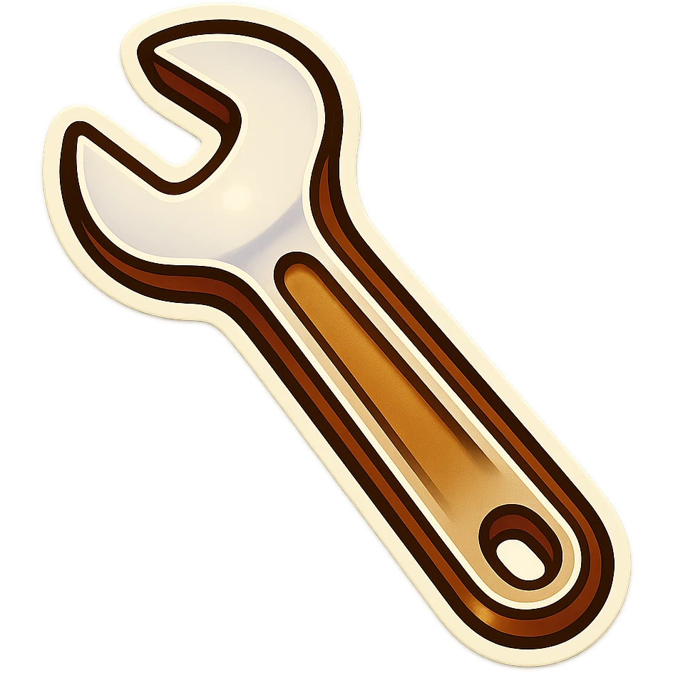 make me a white colour or brown wrench with white outline emoji