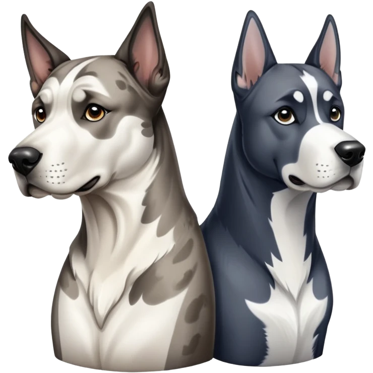 Great dane brindle and all white husky emoji