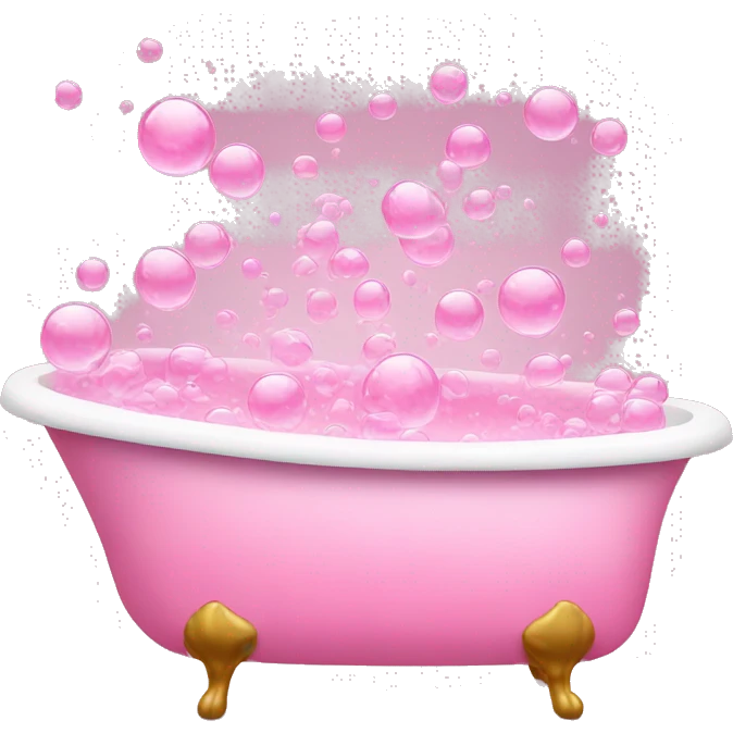 bathtub filled with pink bubbles emoji