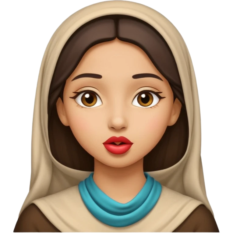 Arab girl giving kiss emoji