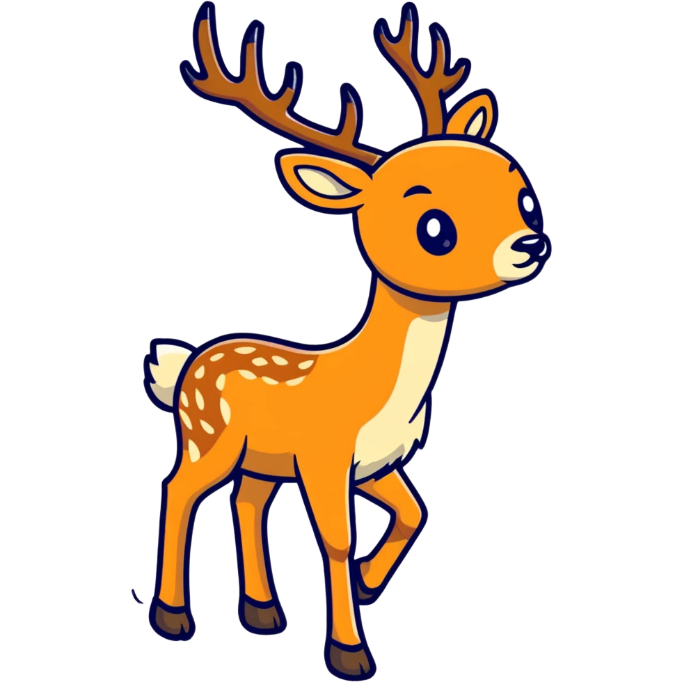 sticker style deer ankle emoji