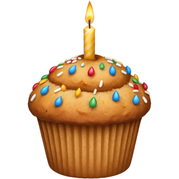 Muffin with birthday emoji