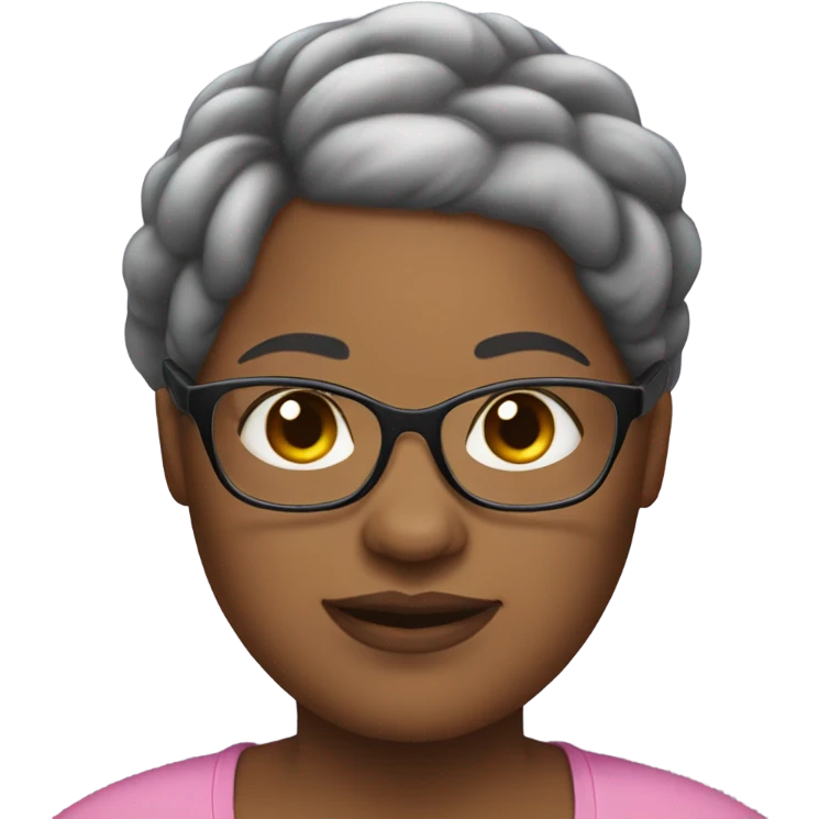 fat black woman no hair with glasses on  emoji