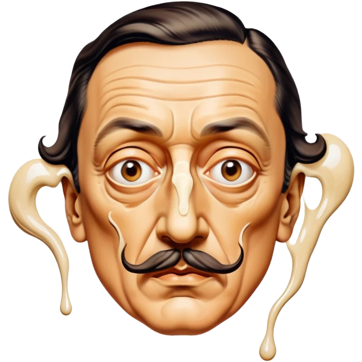 Salvadore dali with melting moustache portrait emoji