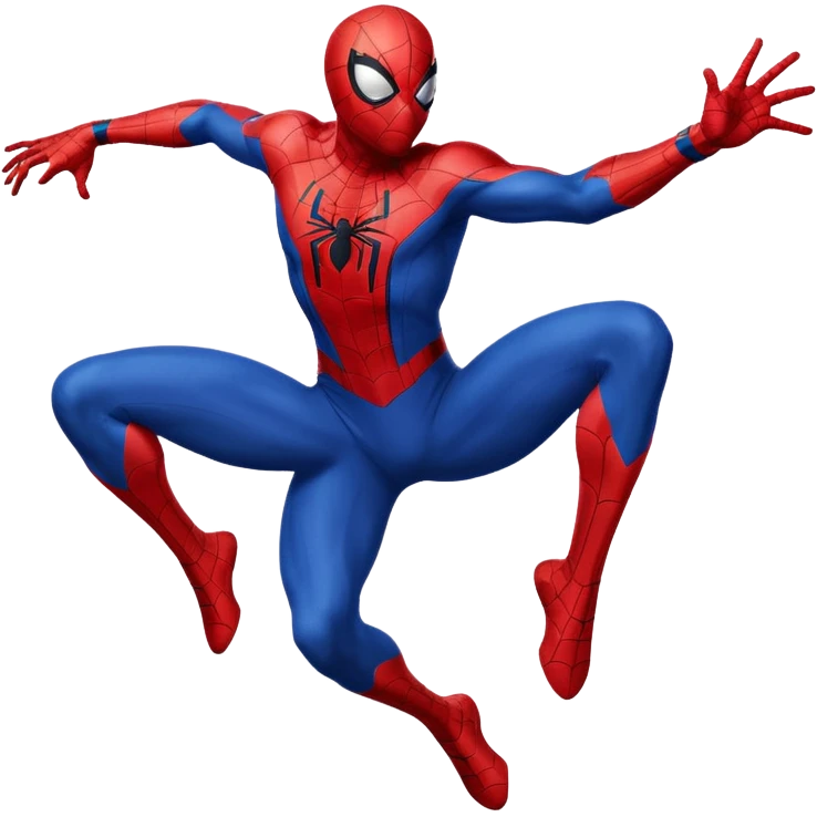 Full Black with black outlines  colored suit spider man emoji