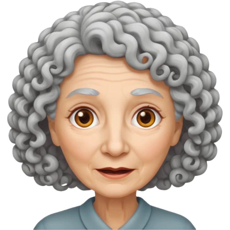 hazme una senora blanca rizada mona viejita emoji