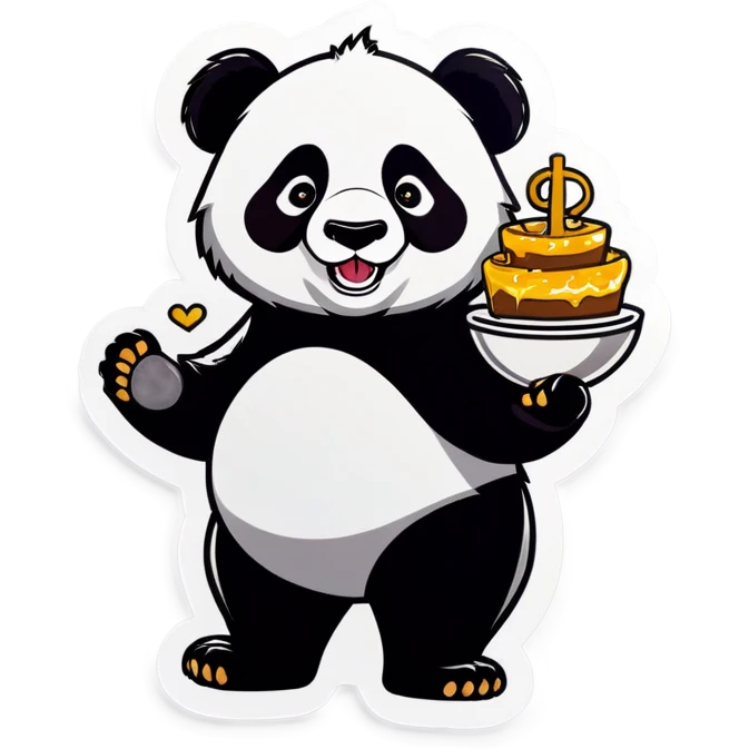 Panda in ￼mansion being rich  emoji