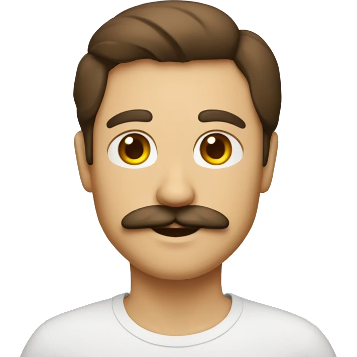 homme, brun, blanc avec une moustache emoji