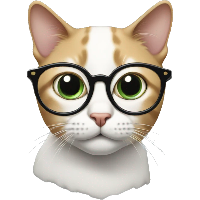 Cat with visible brain and eyeglasses  emoji