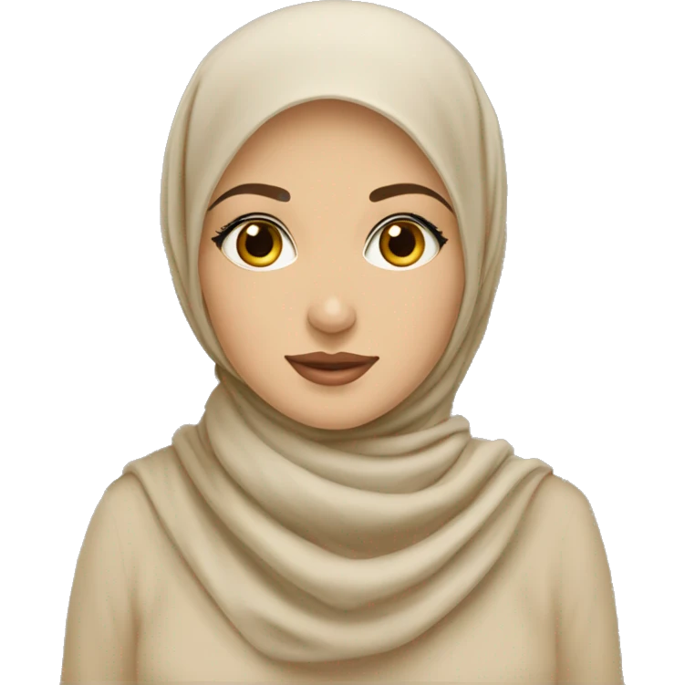 Hijabi with beige kopftuch and helle haut and pretty emoji
