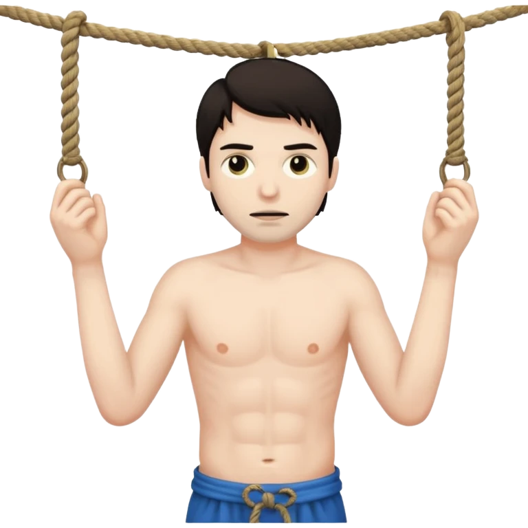 A man hanging in a rope dead emoji