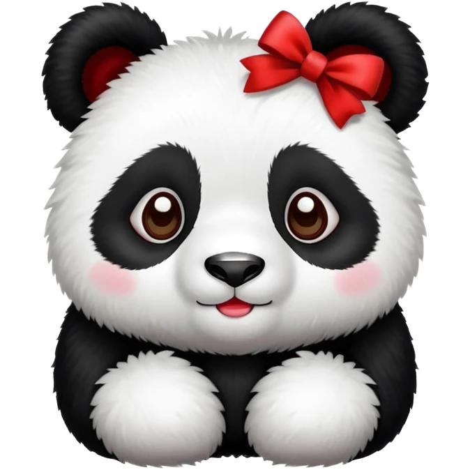 Panda wearing a bow emoji