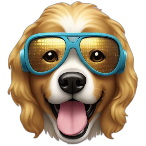 Seventies disco dog emoji