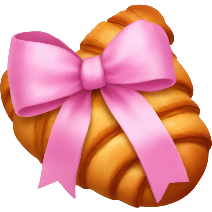 Croissant with a pink bow emoji