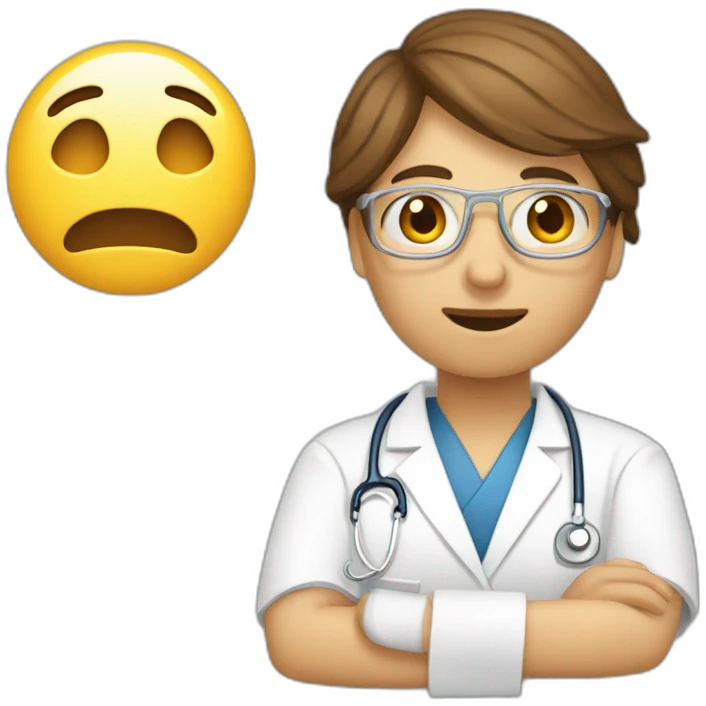Anesthésiste qui intube un patient emoji