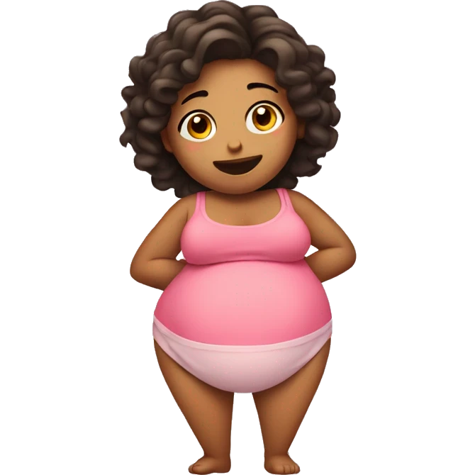 A pregnant girl with a really big tummy  emoji