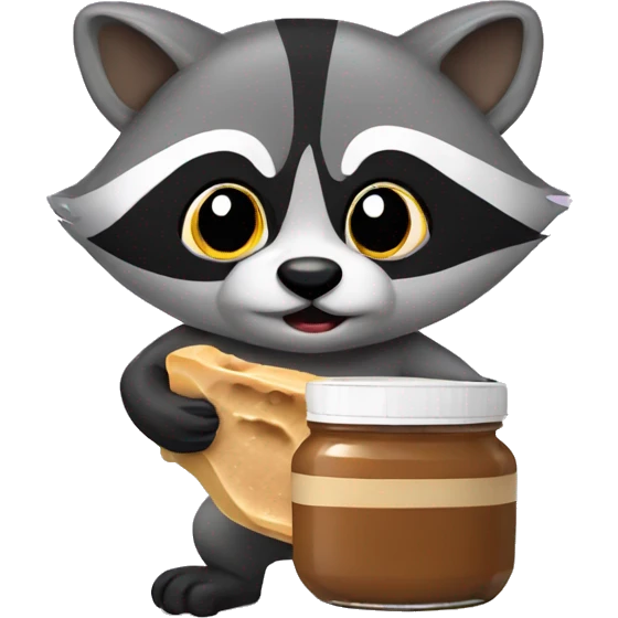 Raccoon with peanut butter emoji