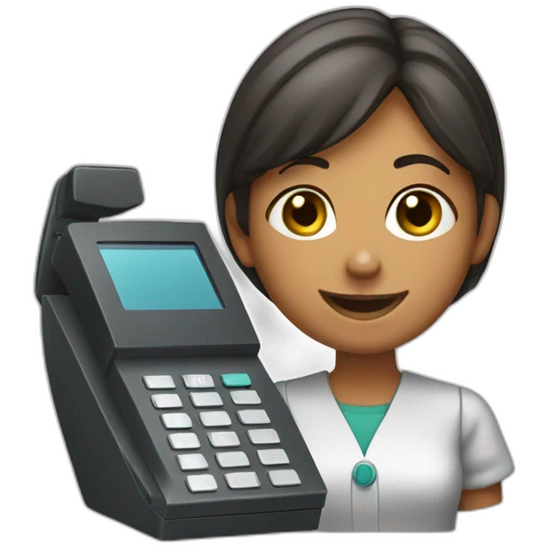 clerk girl with the dataphone emoji