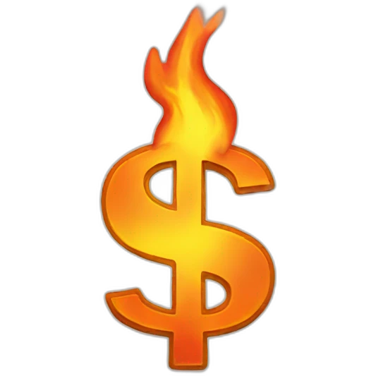 dollar on fire emoji