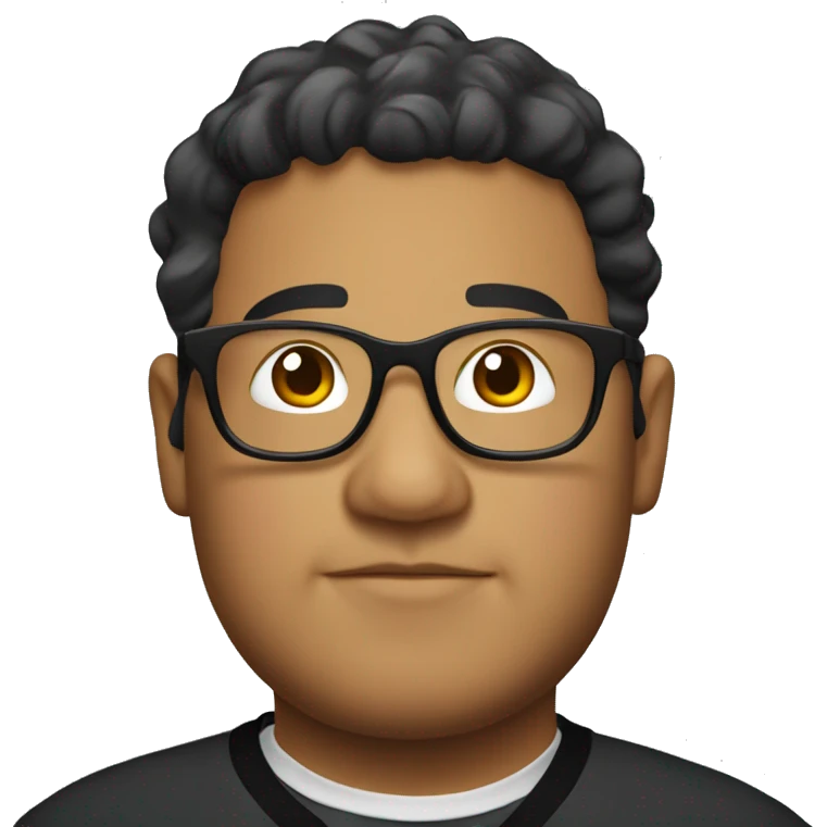franco escamilla, fat guy with glasses and a black heat emoji