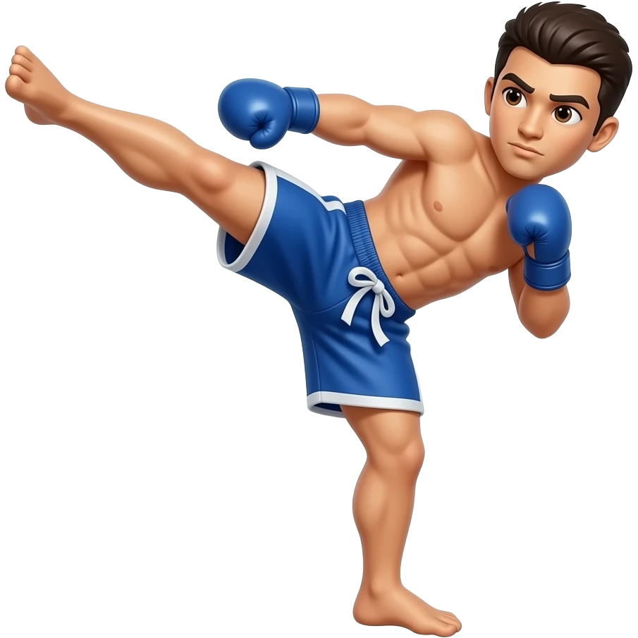 Kickboxing person throwing kick emoji