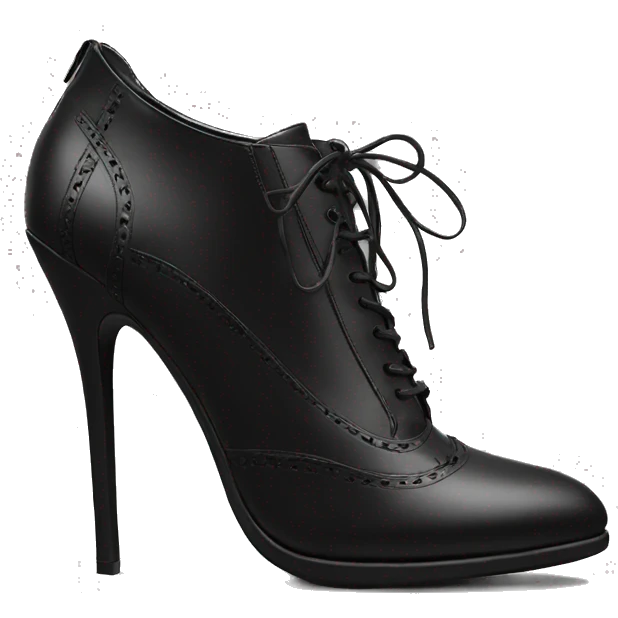 Black leather lace up high heels emoji
