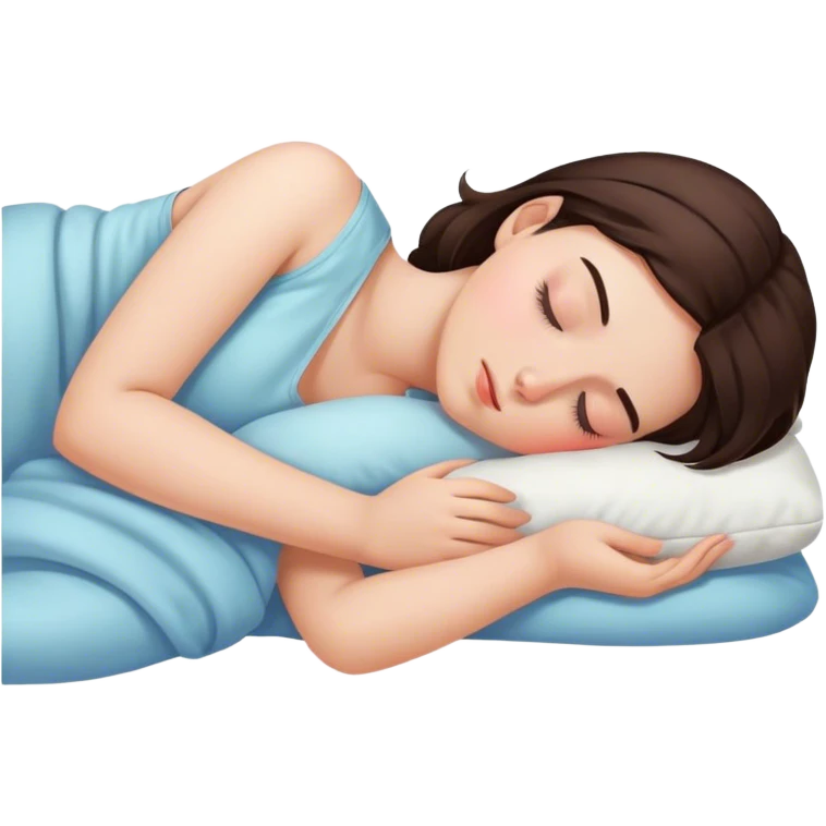 Brunette girl sleeping emoji