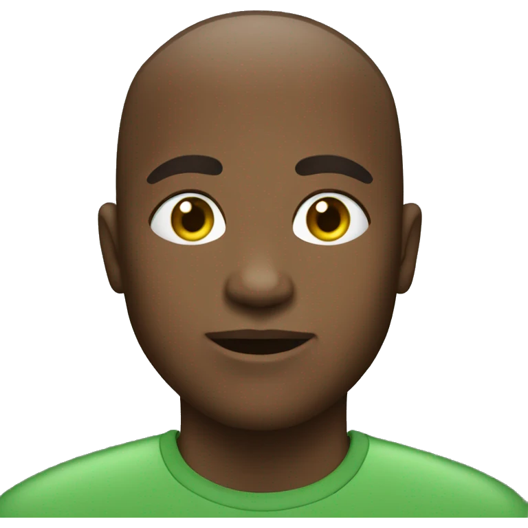 black guy with green buzz cut emoji