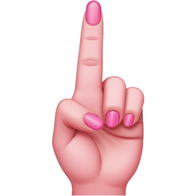 Pink middle finger emoji