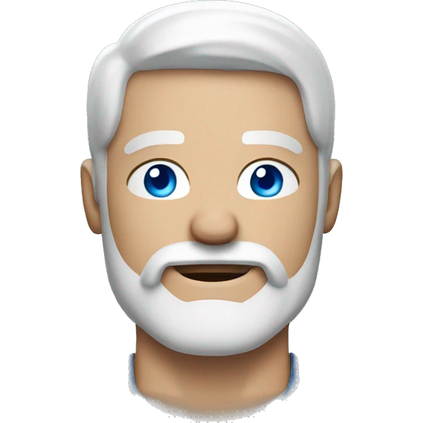 Man with white hair and beard and blue eyes and muscles flexing  emoji