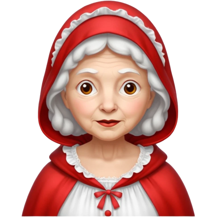 The Big Bad Wolf disguised itself as Little Red Riding Hood's grandmother. emoji