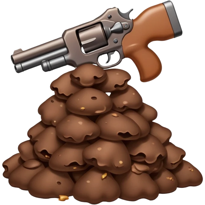 Poop with gun emoji