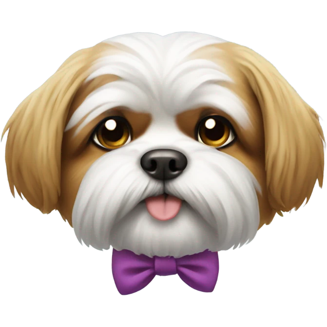 shitzu dog with mustache emoji