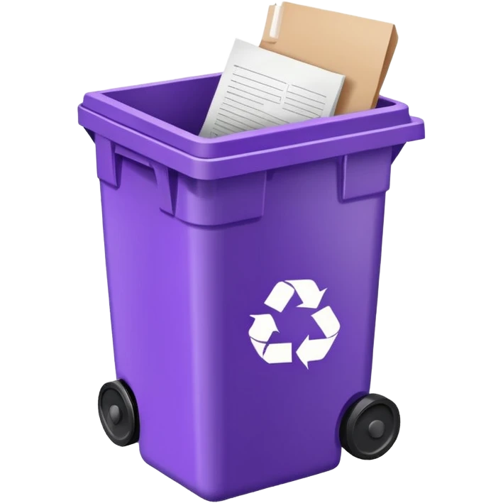 purple recycle bin emoji