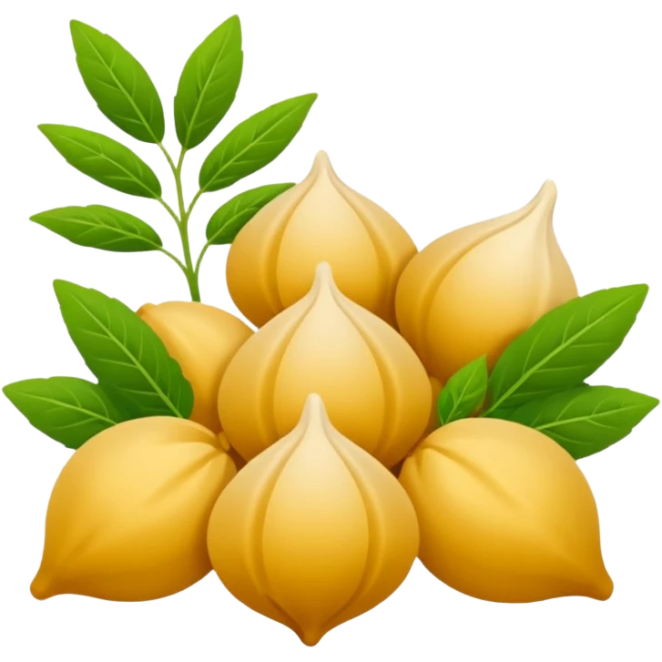 Georgian cuisine avatar in bright emoji-style illustration. Khinkali and herbs, rich golden and green colors, simple shapes, flat design, strong character. Without human emoji