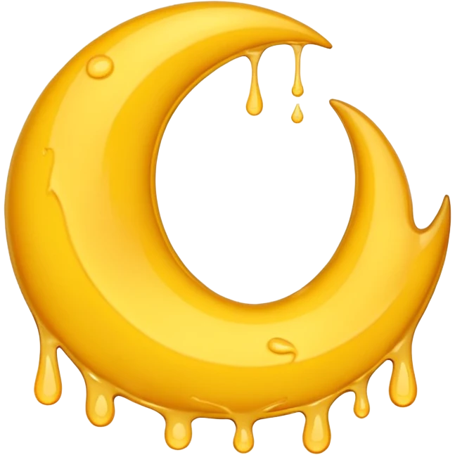 Melting waning crescent in yellow colour look more real emoji