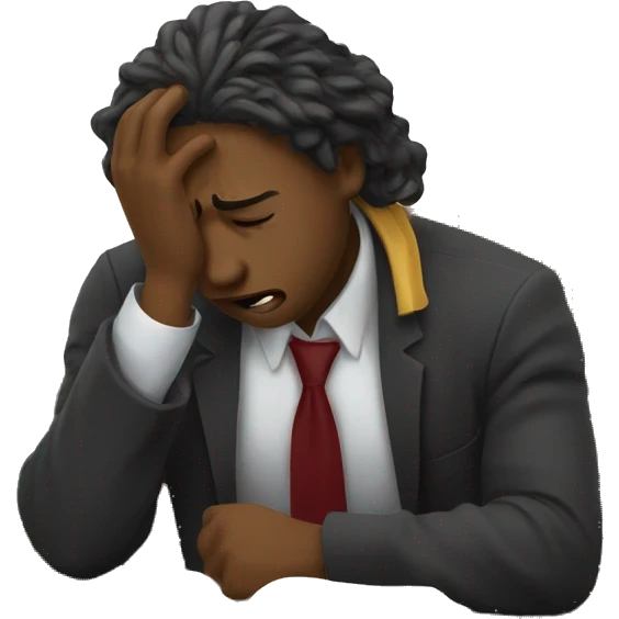 Law student suffering while studying and crying emoji