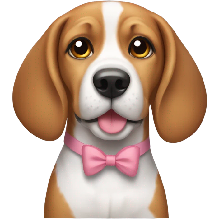 beagle wearing cute bow  emoji